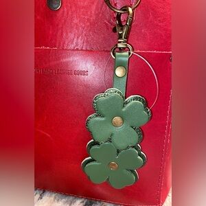 Portland Leather Four-Leaf Clover Bag Charm Bag Flair - NEW